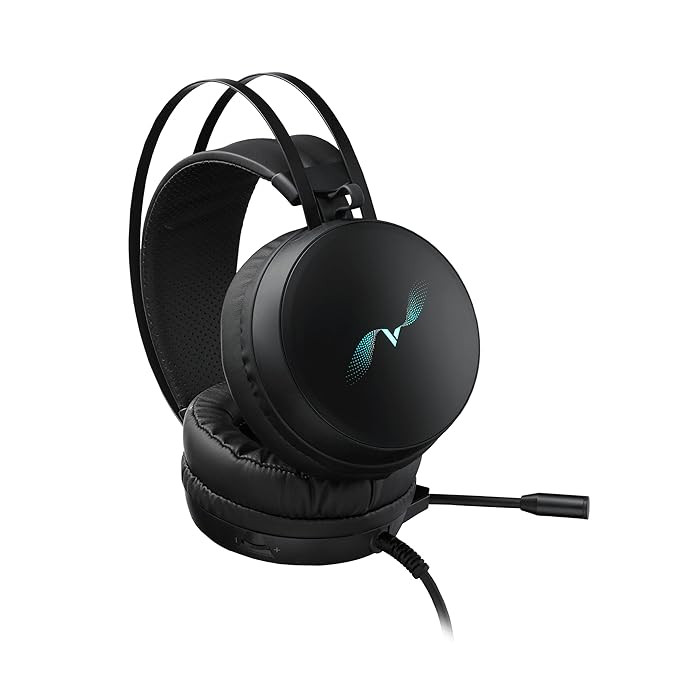 Rapoo VH310 Wired Gaming Headset Virtual 7.1  RGB Backlit Headphone with 360° Adjustable Noise-Canceling Microphone for Computer PC Gamer - Black