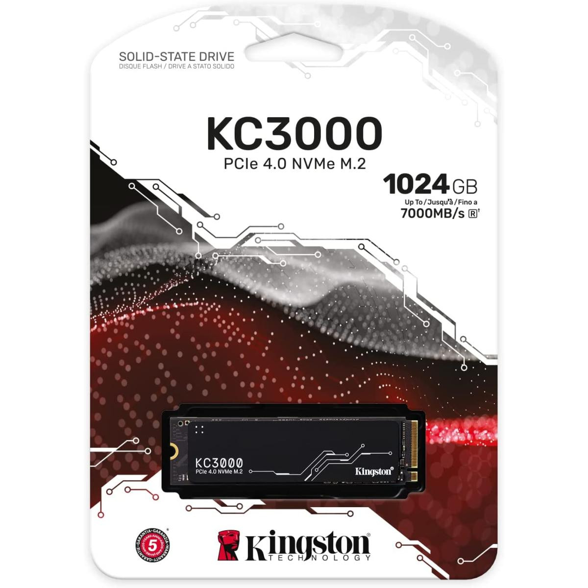 Kingston KC3000 1TB PCIe 4.0 NVMe M.2 SSD-Sequential Read/Write (7000/6000 MB/s)