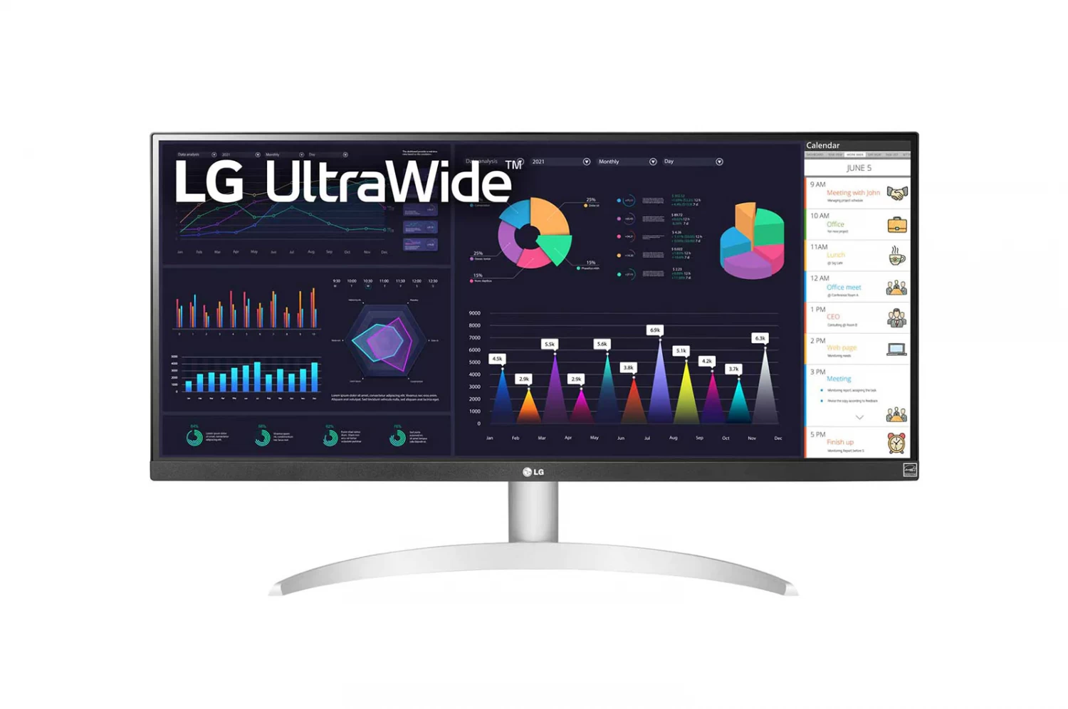 LG UltraWide 29WQ600 - W 29" 2560 x 1080 WFHD IPS 100Hz 5ms HDMI 2.0 / DP 1.4 & USB C AMD FreeSync™ With HDR & 7W Speakers Flat Monitor - White
