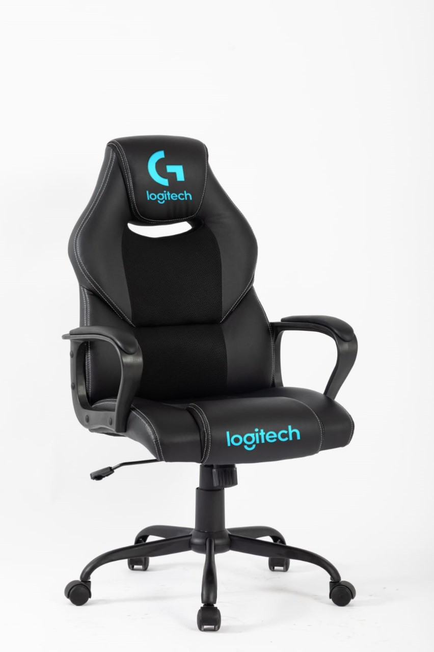 GAMING CHAIR LOGITECH ( 9020 ) "normal castor; 320mm painting metal base; 80mm painting gaslift , class 3; tilt mechanism; PP Armrest with padded; PVC+mesh materaial"
