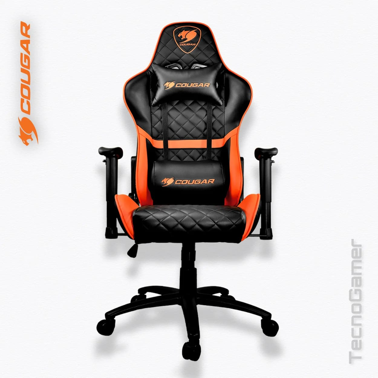GAMING CHAIR COUGAR ( 7665 ) "Material: PU material Armrest: 2D chrome armrest Mechanism: tilt mechanism Gaslift: 80mm paintin gaslift, class 4 Base: 350mm Nylon base Caster: Normal castor"