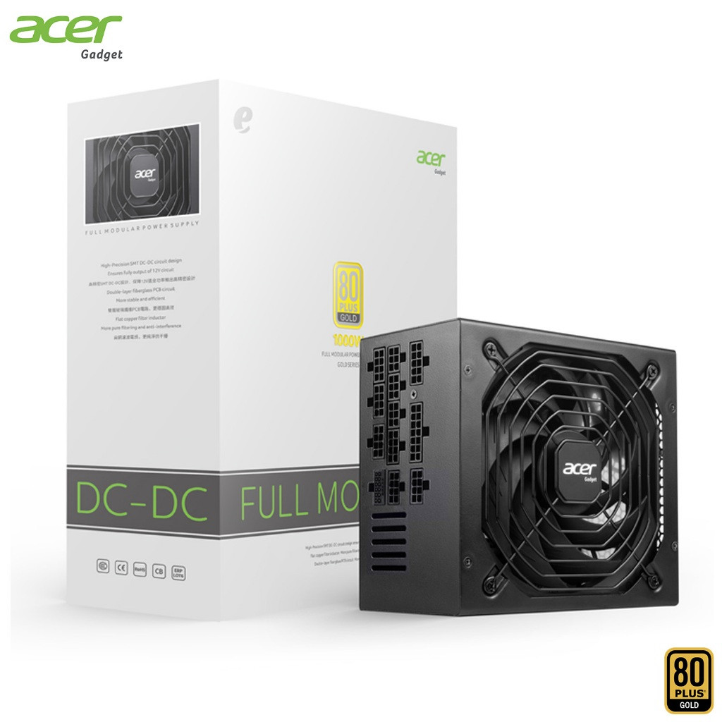 Acer AC1000 1000W 80+ Gold DC-DC Full Mod PCIe5.0 Power Supply