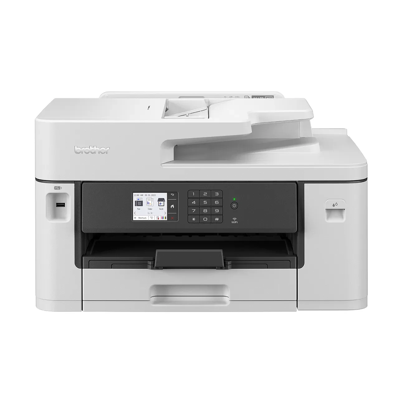 Brother MFC-J2340DW - A3 All-in-One Color Ink Cartridge Printer. Print/Scan/Copy/Fax. Auto 2-sided print up to A4. WiFi and Ethernet. Apple Airprint™ and WiFi Direct. White color