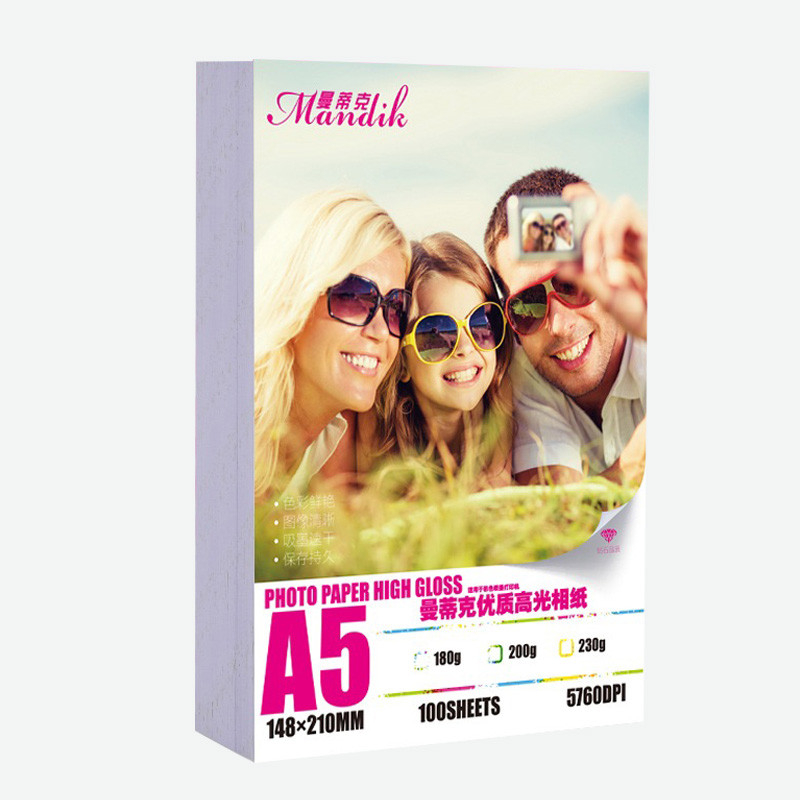 Mandik Premium Inkjet Digital Printing Glossy Photograph Paper A5