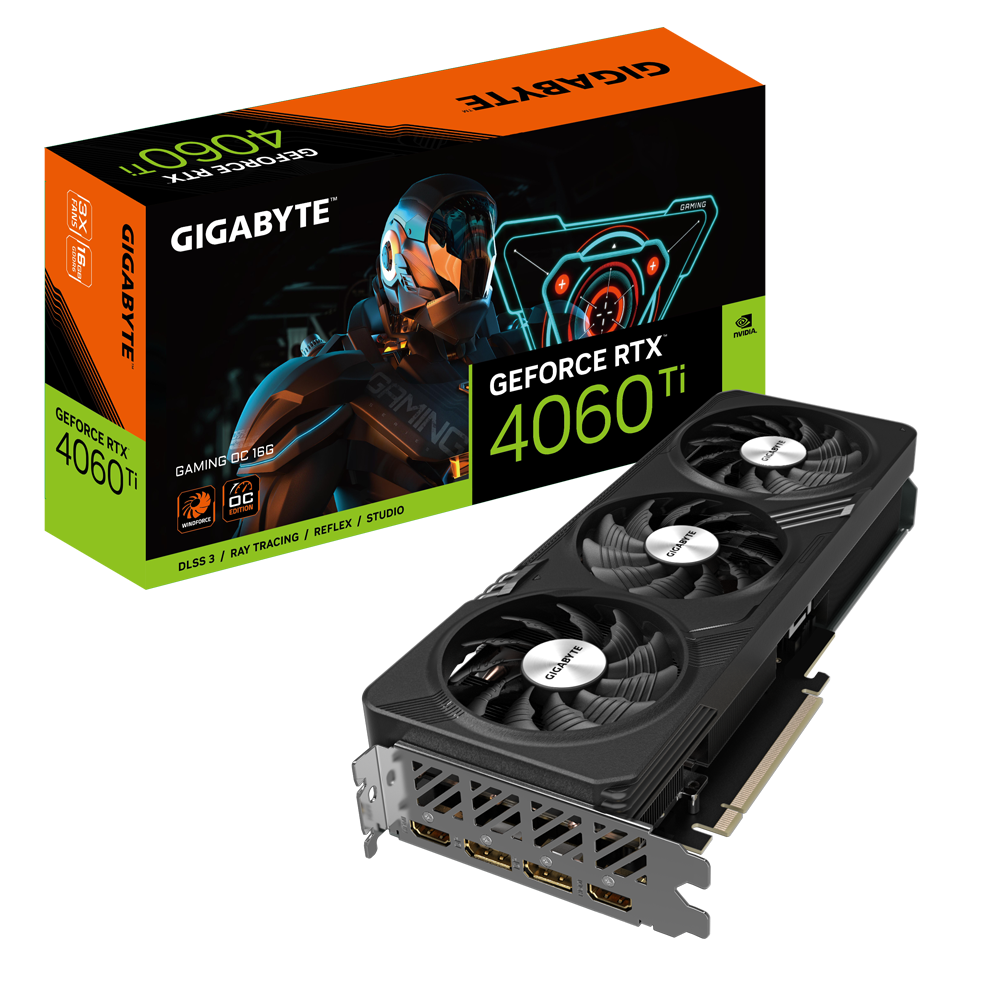 GIGABYTE GeForce RTX 4060 Ti Gaming OC 16G Graphics Card, 3X WINDFORCE Fans, 16GB 128-bit GDDR6, GV-N406TGAMING OC-16GD Video Card