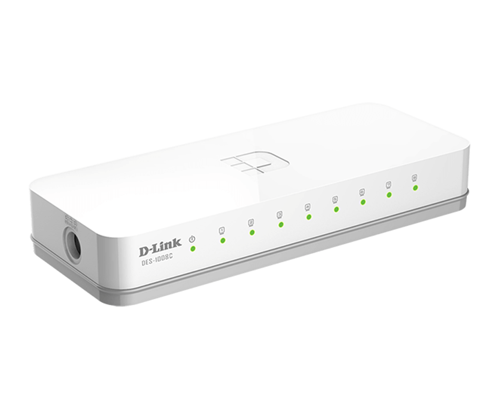 D-Link DES-1008A 8-Port 10/100 Desktop Switch - White
