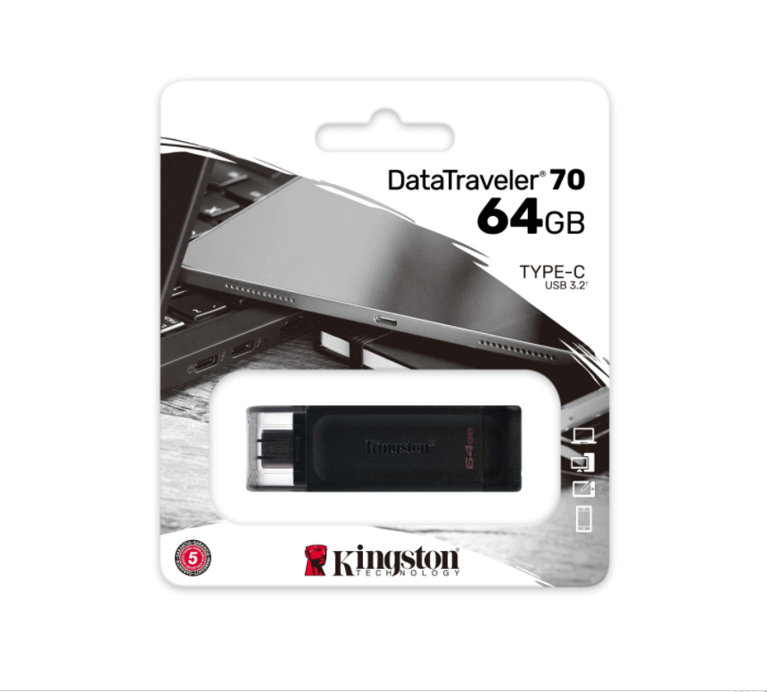 Kingston DataTraveler 70 64GB USB-C 3.2 Gen 1 Flash Drive