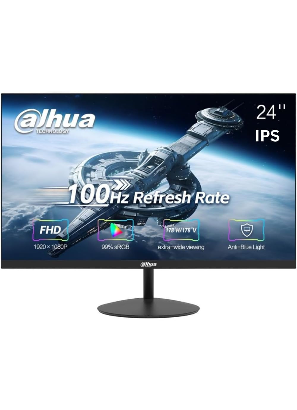 Dahua LM24-A201F Monitor, 24" FHD IPS Display, 100Hz Refresh Rate, 5ms (GtG)