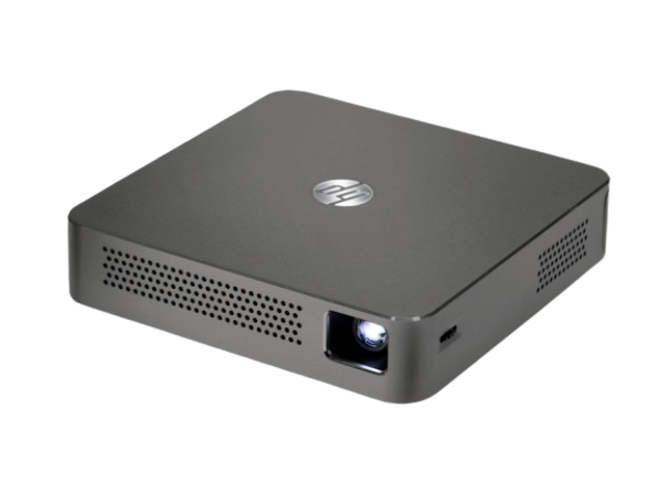 HP MP100 Mobile LED Wireless Projector, Ultra Mini with Rechargeable Battery, HDMI, 100 Lumens, 100"" Display, Speaker, WVGA 854 x 480