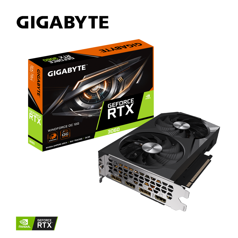GIGABYTE GeForce RTX 3060 Gaming OC 12G (REV2.0) Graphics Card, 3X WINDFORCE Fans, 12GB 192-bit GDDR6, GV-N3060GAMING OC-12GD Video Card