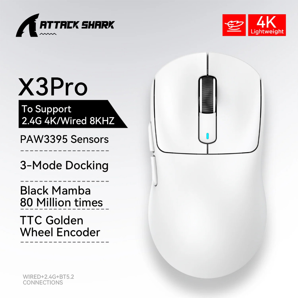 ATTACK SHARK X3PRO Three Modes 8K Gaming Mouse