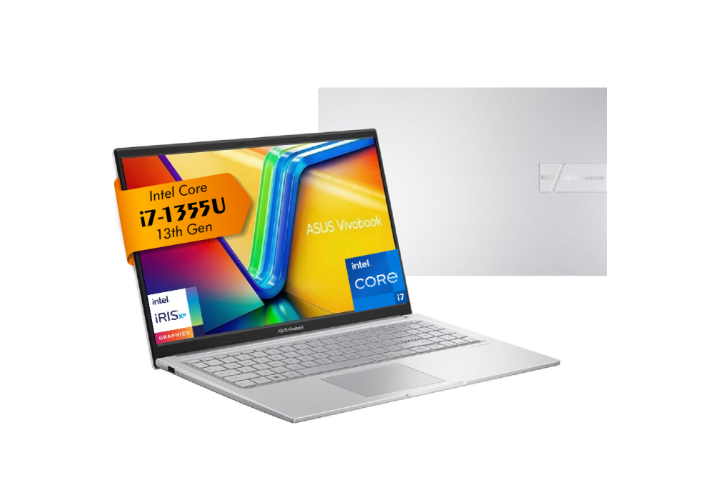 Laptop ASUS Vivobook 15 X1504VA |Intel® Core™ i7-1355U Processor, 16GB DDR4, 512GB SSD | 13th Generation - Cool Silver