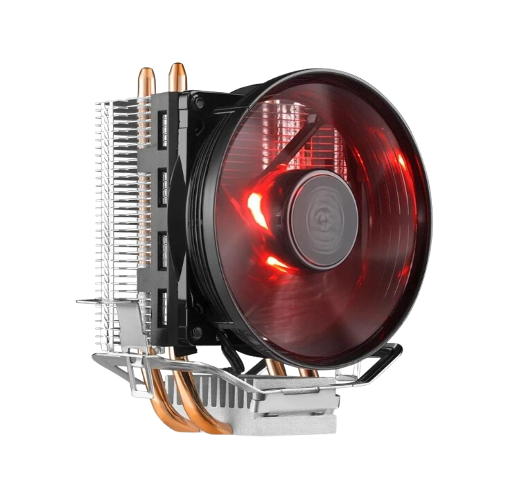 Cooler Master Hyper T20 Compact CPU Air Cooler, 95mm Fan, Dual Copper Heat Pipe, Intel LGA 1200/1151 / AMD AM4 Compatible, Red LED - Silver