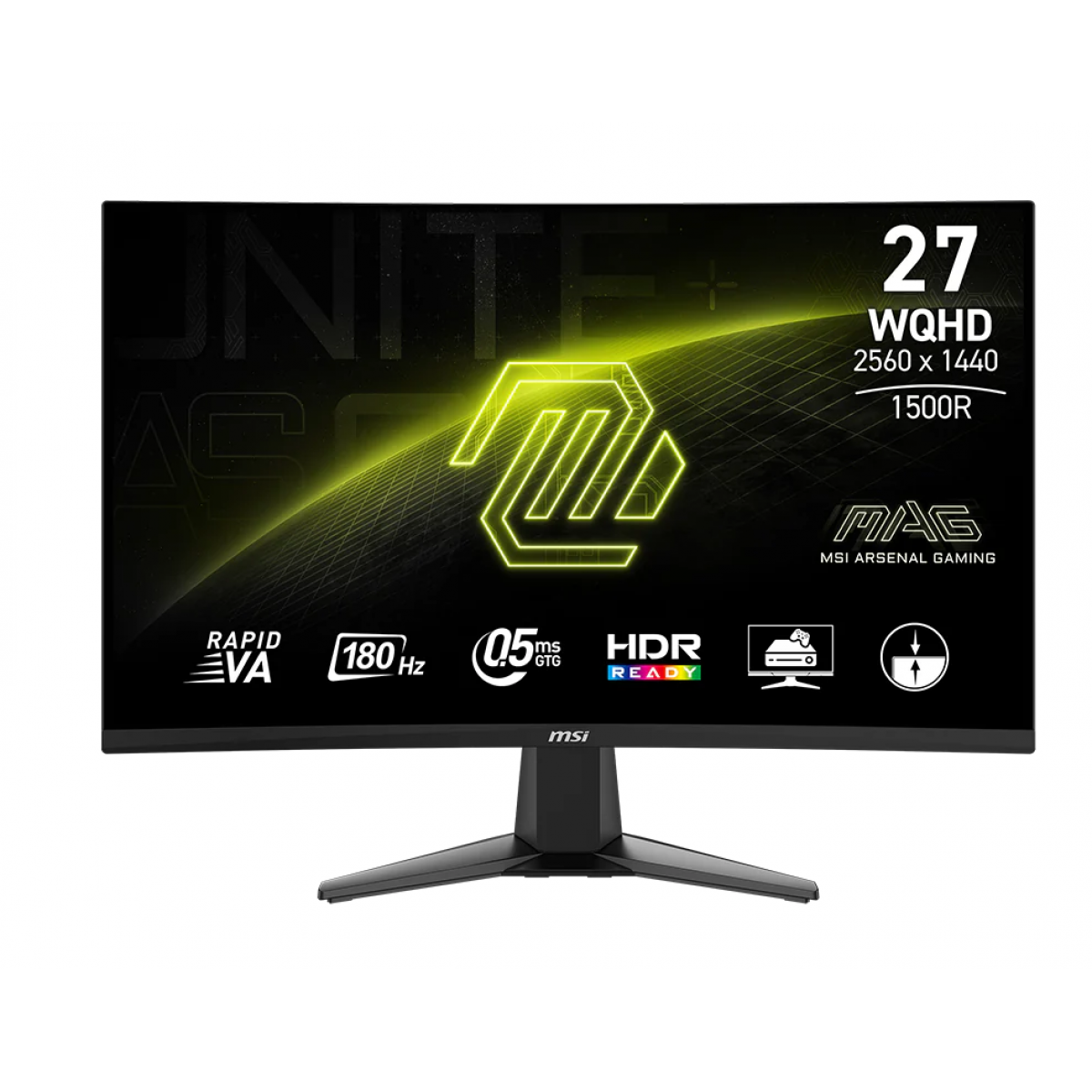 MSI Monitor MAG 27CQ6F QHD Curve 1500R Gaming Monitor 27" 2560 x 1440 (WQHD) 180Hz HDR Ready Adaptive-Sync Console Mode