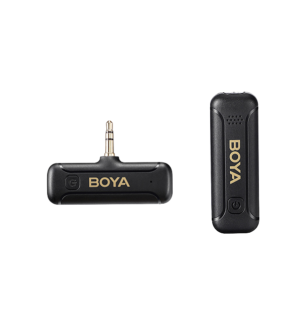 Boya BY-WM3T2-M1 Mini 2.4Ghz Omnidirectional Wireless Lavalier Microphone with 3.5mm TRS Jack, Up to 50m Transmission, 10 Hours Battery - Black