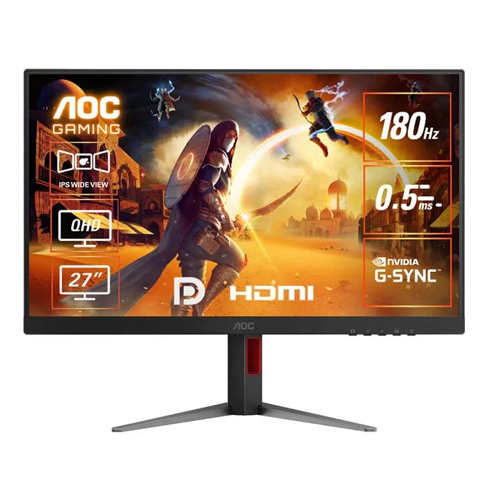AOC MONITOR CQ27G4/56 180HZ 0.5MS FAST VA CURVED 1500R 2K(2560*1440) ADAPTIVE-SYNC HDMI 2.0 DP 1.4