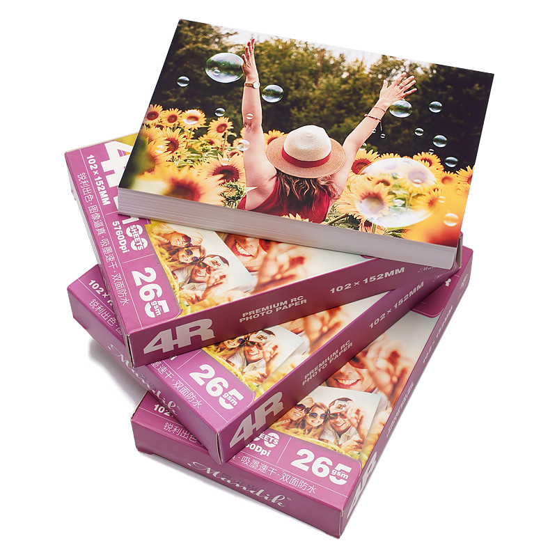 Mandik 4R Waterproof Resin Coated 265gsm  Inkjet Printing Glossy Photo Paper
