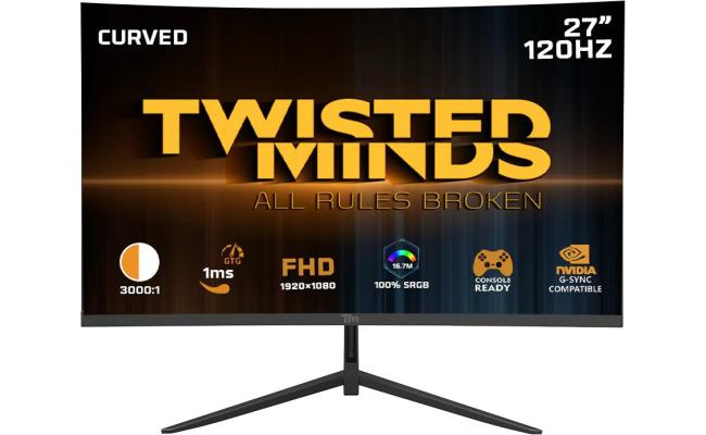 Twisted Minds 27" Curved 120HZ, VA, 1 MS, HDMI 2.1 Gaming Monitor - TMC27F120VA