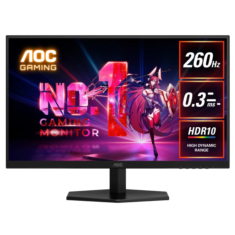 AOC Q27G42ZE/69 - 27 inch QHD Gaming Monitor, Fast IPS , 260Hz  0.3ms ,Adaptive-Sync , HDR10 , SRGB 123.6% (2560x1440, HDMI 2.0 x 1 / DisplayPort 1.4 x 1)