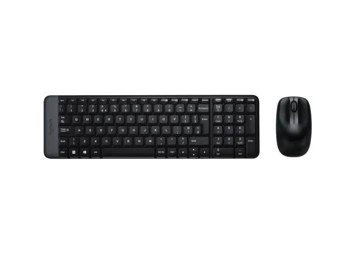 Logitech MK220 Compact Wireless Keyboard & Mouse Kit, 2.4Ghz Wireless Connection, 24 Month Battery - Black