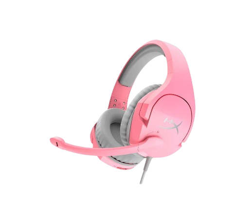 HyperX Cloud Stinger – Gaming Headset, Memory Foam, Soft Leatherette, Durable Steel Sliders, Swivel-to-mute Noise-Cancelling Microphone, Works on PC, PS4, PS5, Xbox and Mobile – Pink