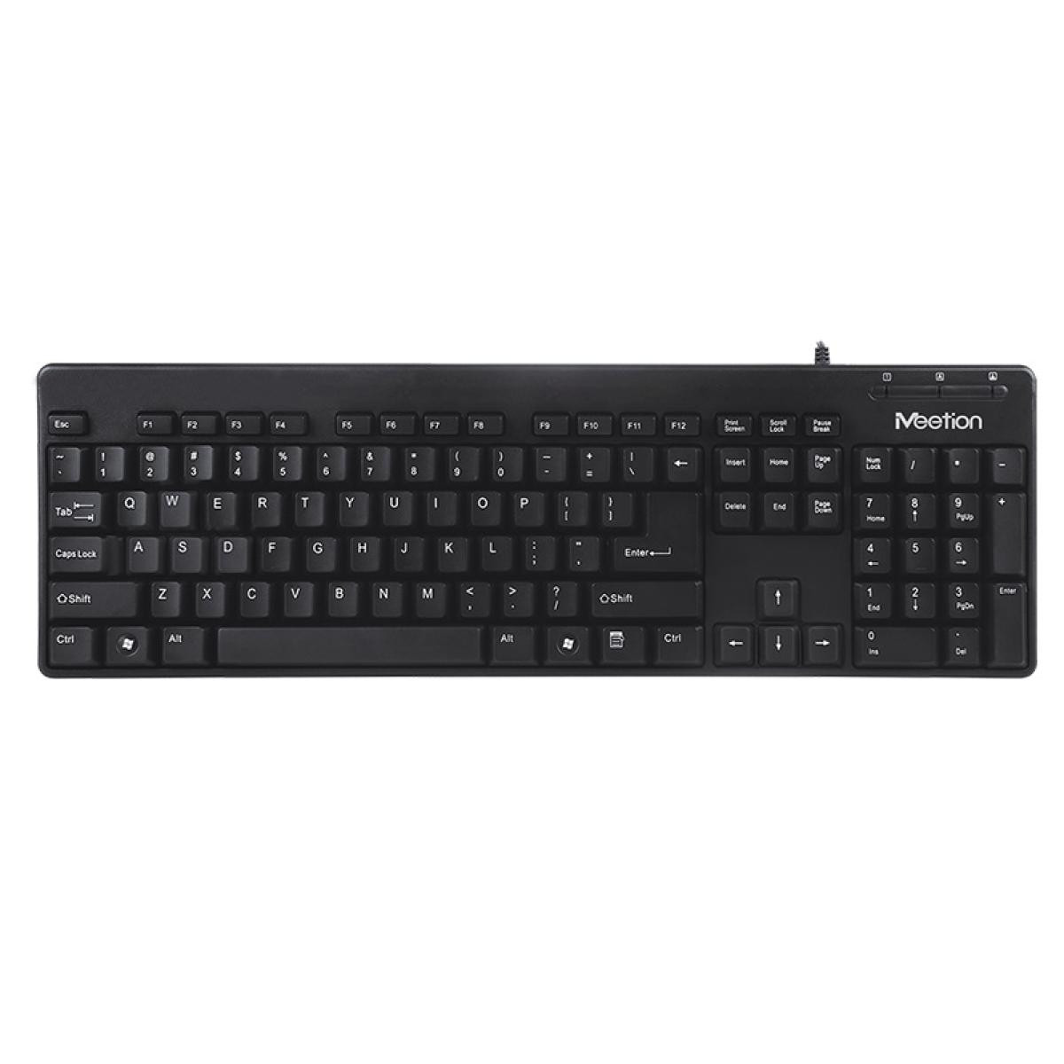 Meetion AK100 Wired Membrane USB Keyboard - Black